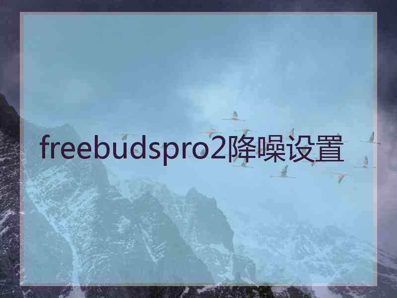 freebudspro2降噪设置