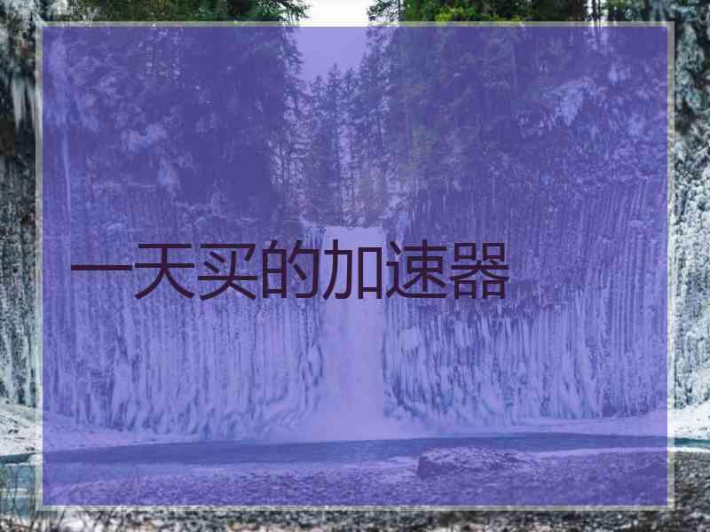一天买的加速器