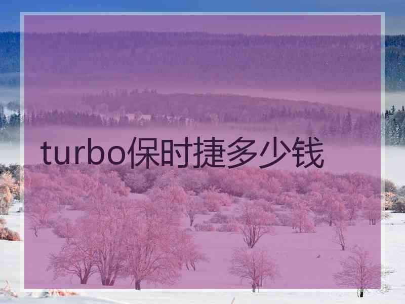 turbo保时捷多少钱
