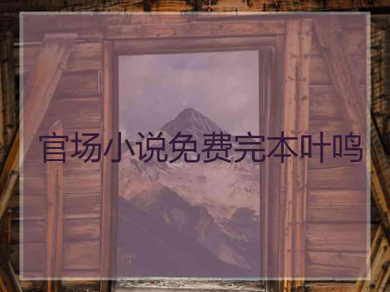 官场小说免费完本叶鸣