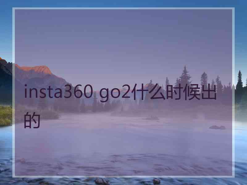 insta360 go2什么时候出的