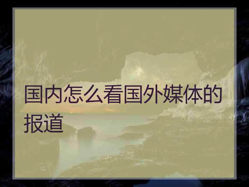 国内怎么看国外媒体的报道