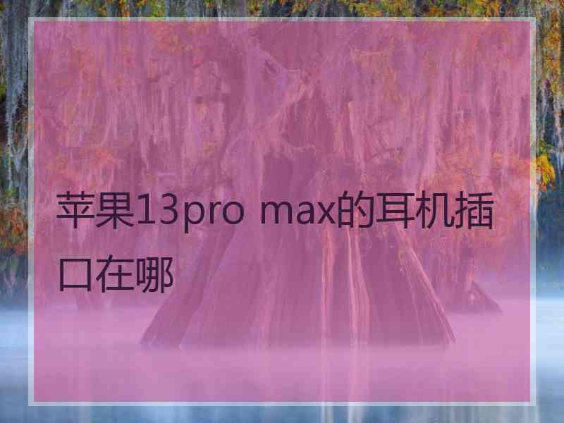 苹果13pro max的耳机插口在哪