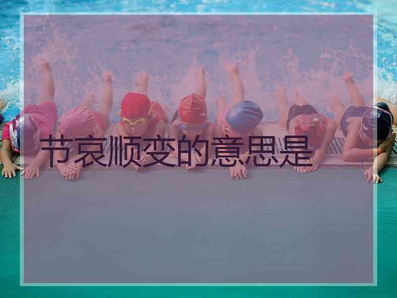 节哀顺变的意思是