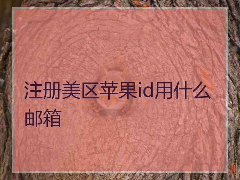 注册美区苹果id用什么邮箱