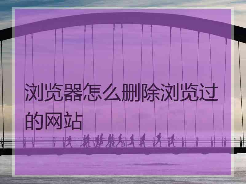 浏览器怎么删除浏览过的网站