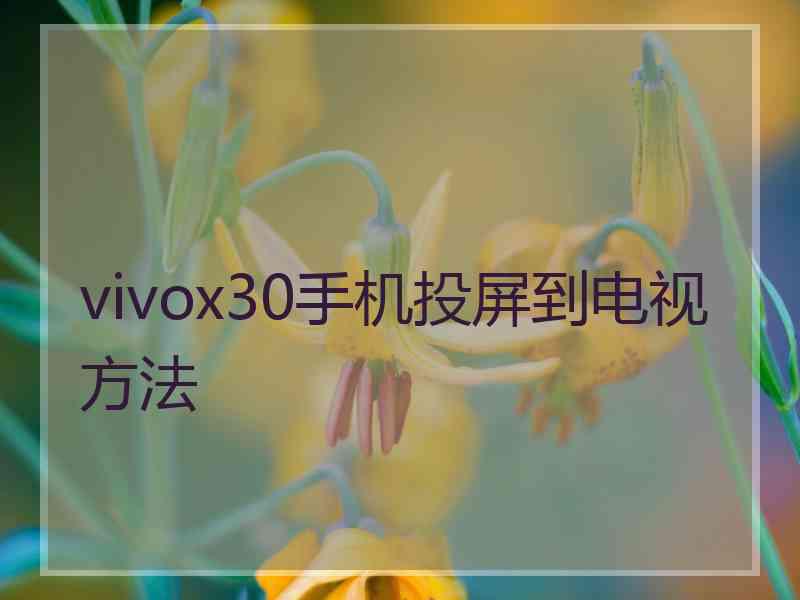 vivox30手机投屏到电视方法