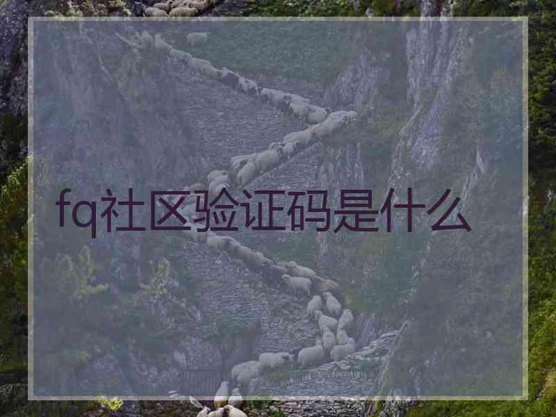 fq社区验证码是什么