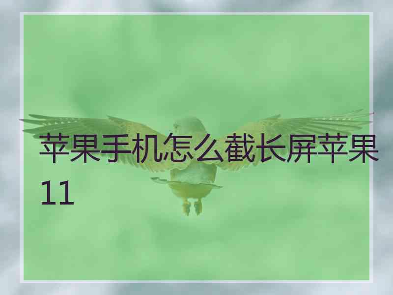 苹果手机怎么截长屏苹果11