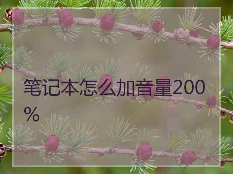 笔记本怎么加音量200%