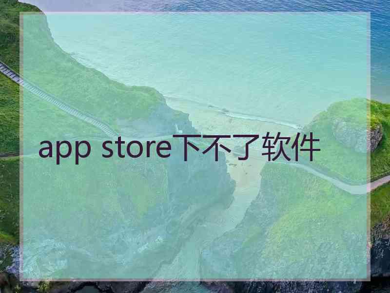 app store下不了软件