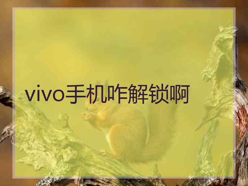 vivo手机咋解锁啊