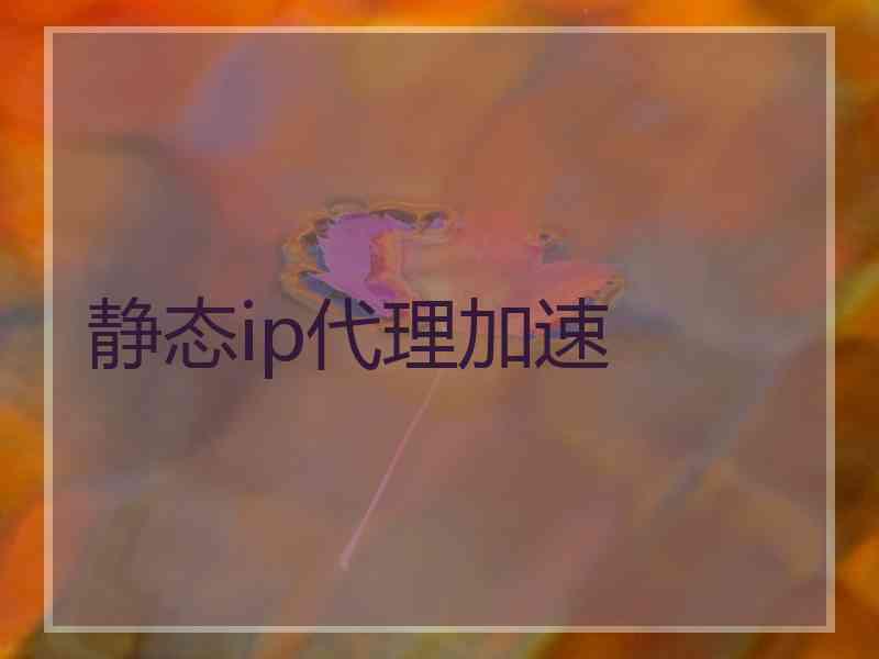 静态ip代理加速