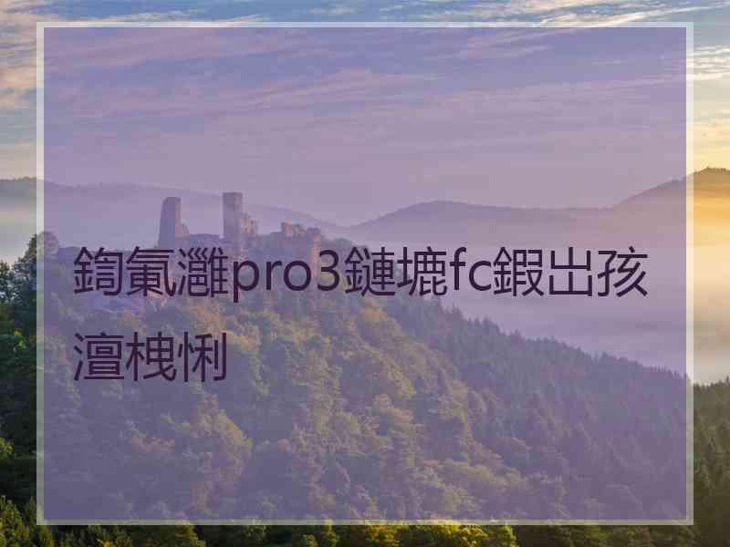 鍧氭灉pro3鏈塶fc鍜岀孩澶栧悧
