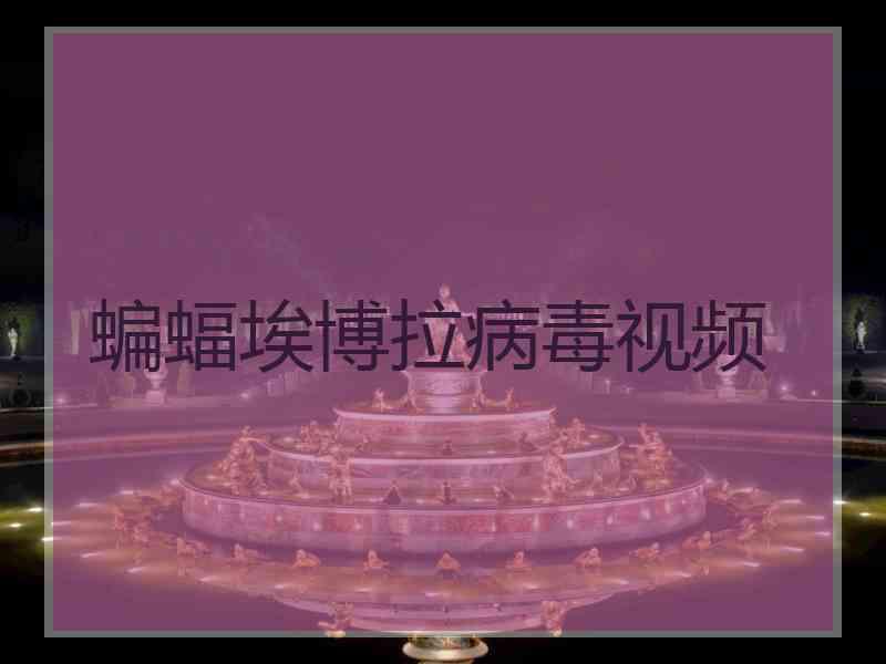 蝙蝠埃博拉病毒视频