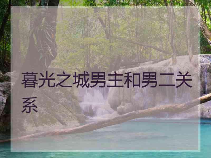 暮光之城男主和男二关系