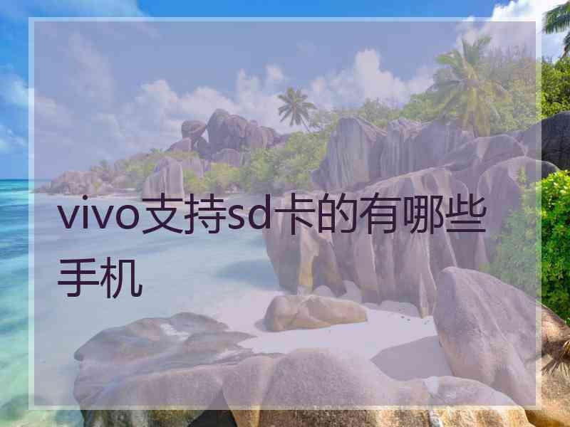 vivo支持sd卡的有哪些手机
