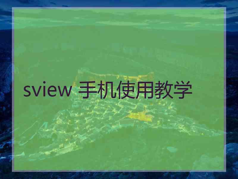 sview 手机使用教学