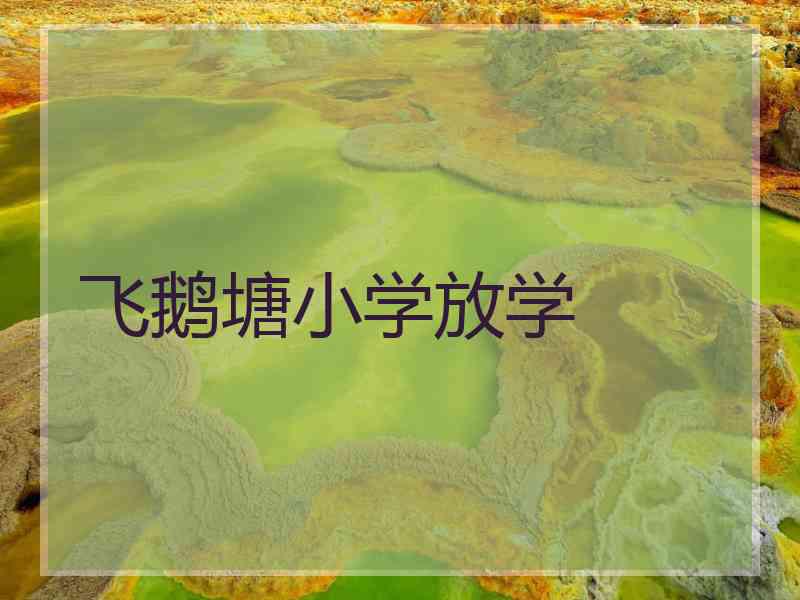 飞鹅塘小学放学