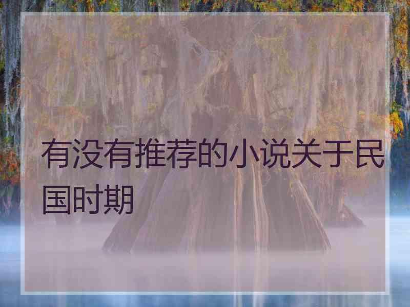 有没有推荐的小说关于民国时期
