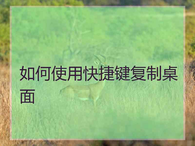 如何使用快捷键复制桌面