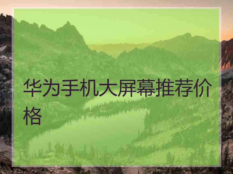 华为手机大屏幕推荐价格