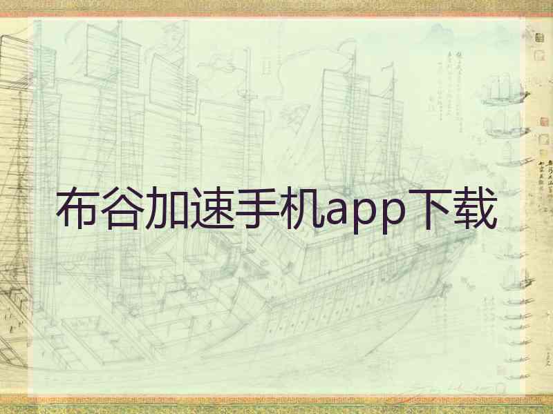 布谷加速手机app下载