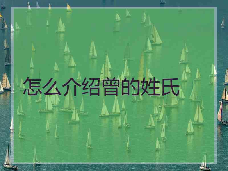 怎么介绍曾的姓氏