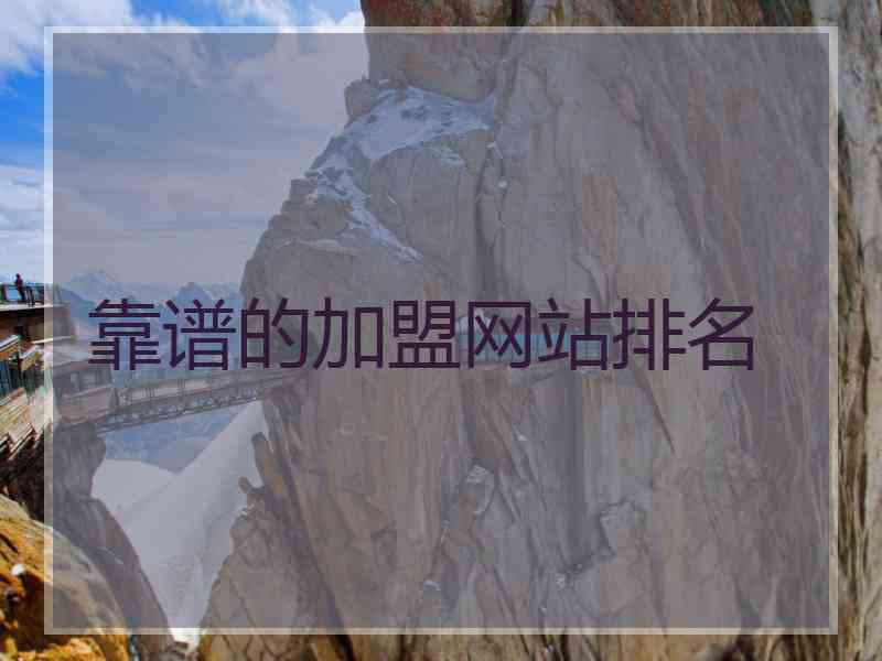 靠谱的加盟网站排名