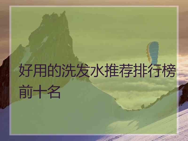 好用的洗发水推荐排行榜前十名