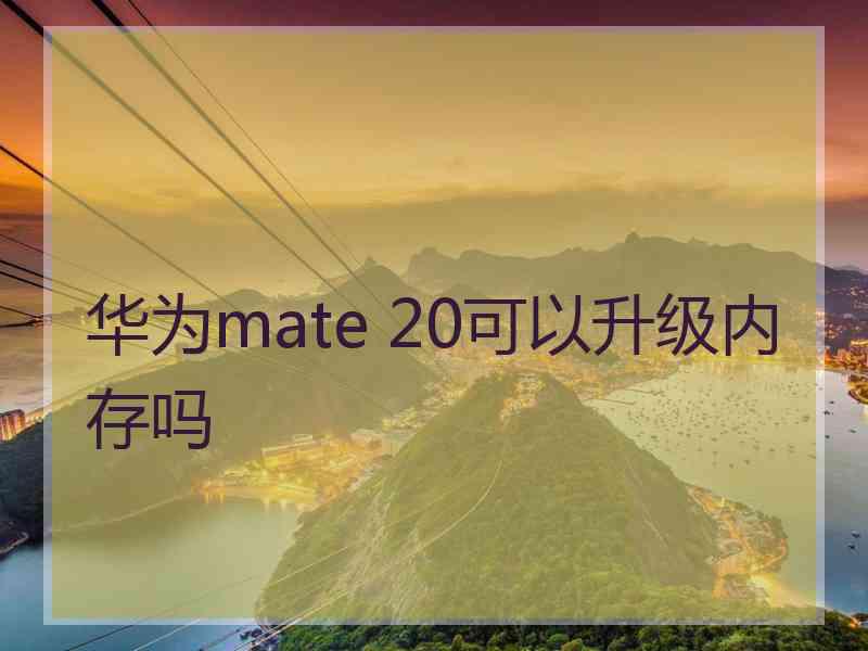 华为mate 20可以升级内存吗