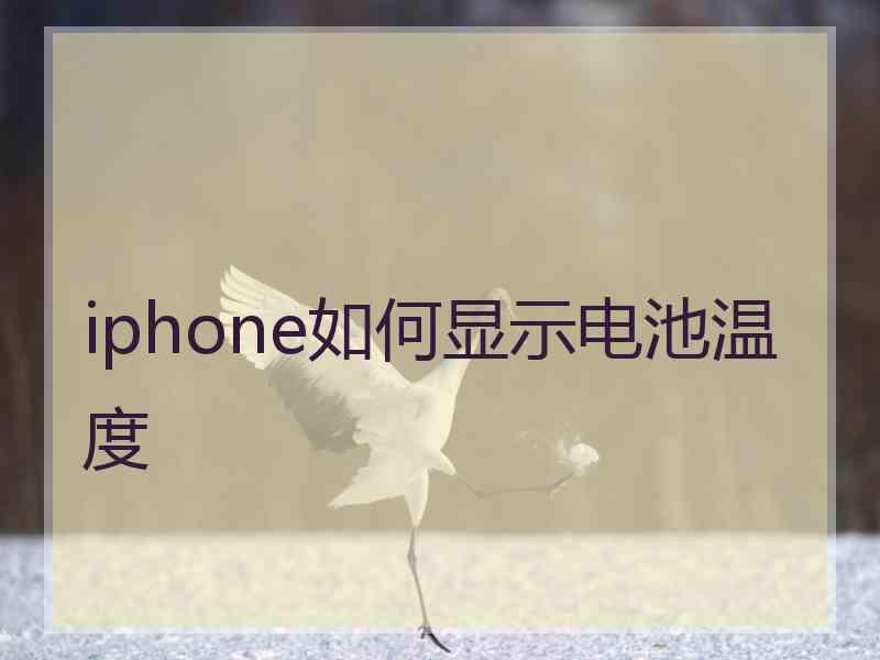 iphone如何显示电池温度