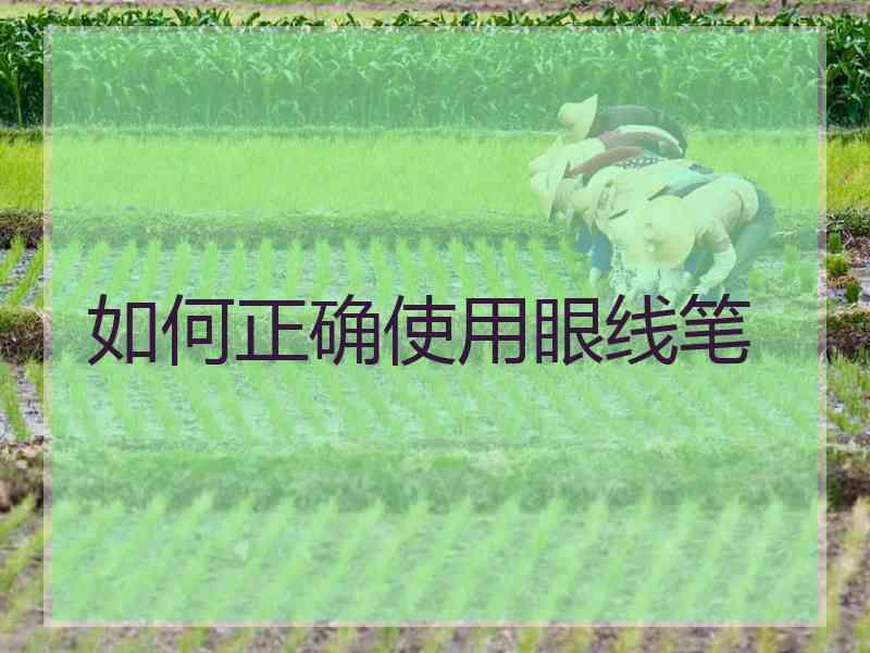 如何正确使用眼线笔