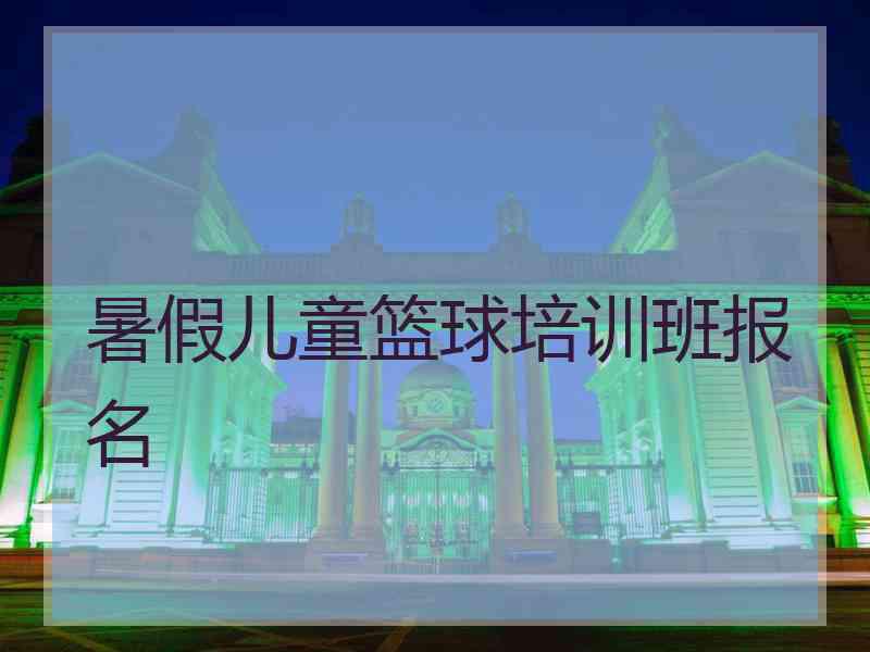 暑假儿童篮球培训班报名