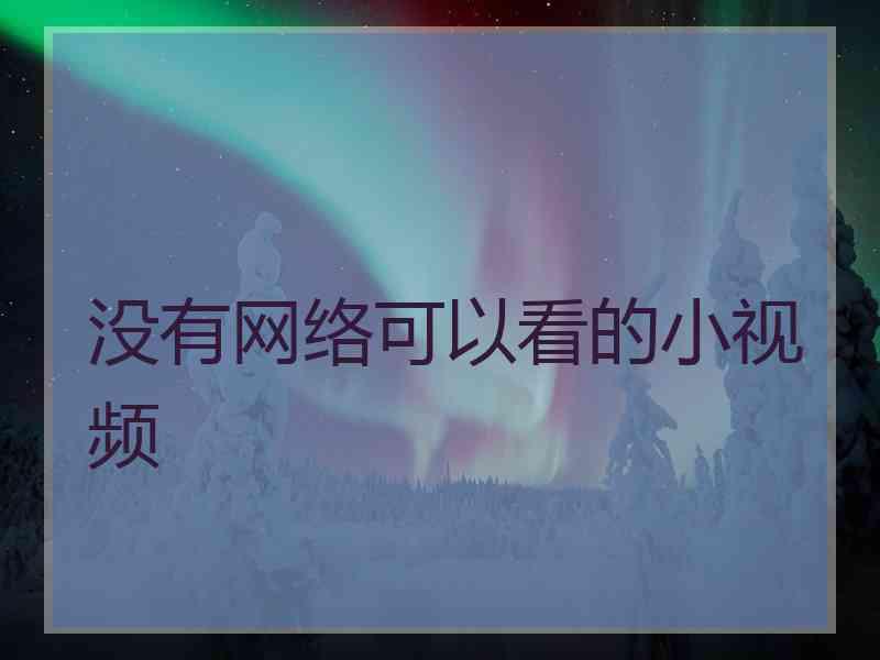 没有网络可以看的小视频