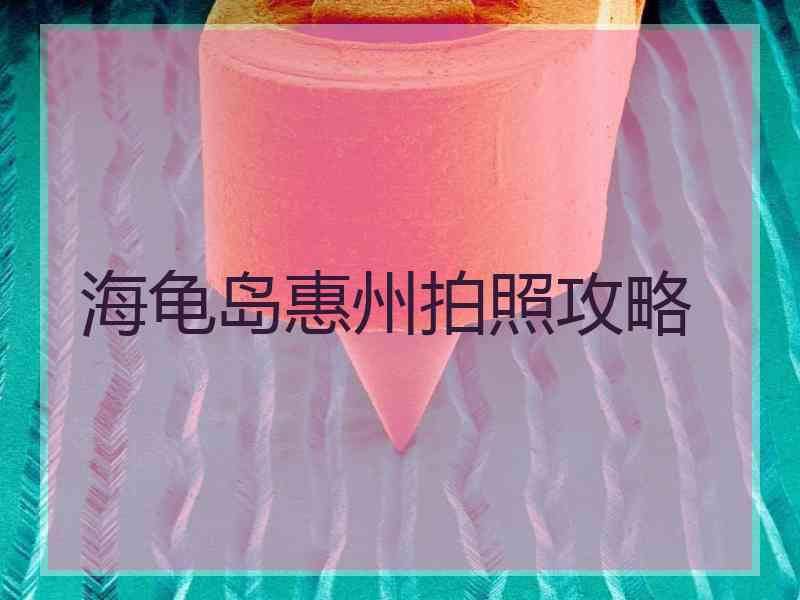 海龟岛惠州拍照攻略