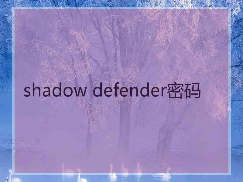 shadow defender密码