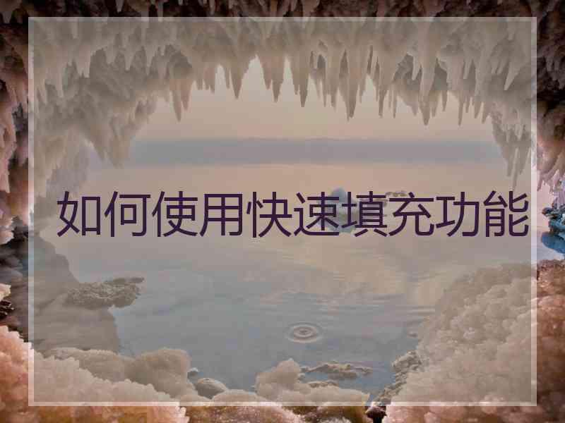 如何使用快速填充功能