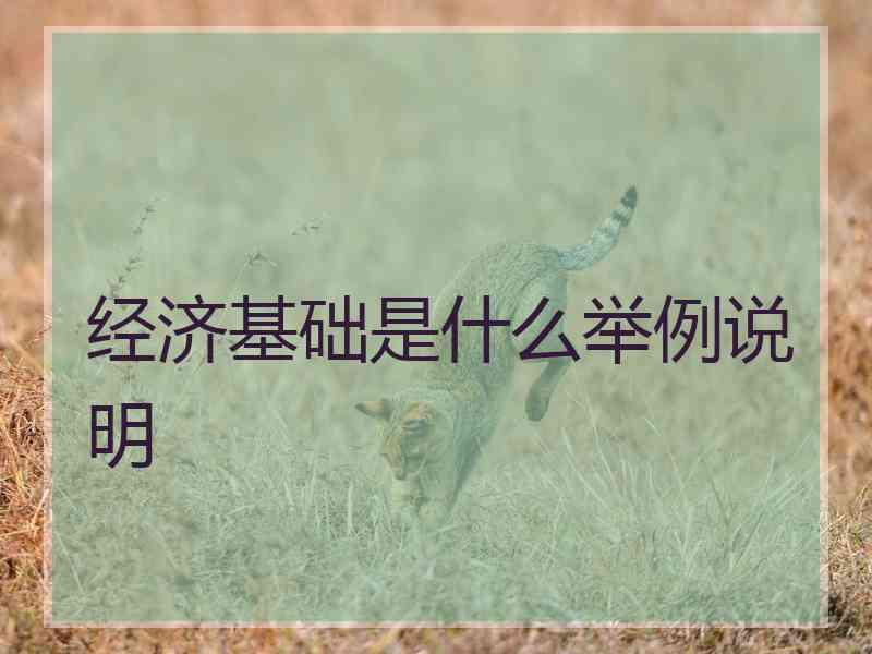 经济基础是什么举例说明