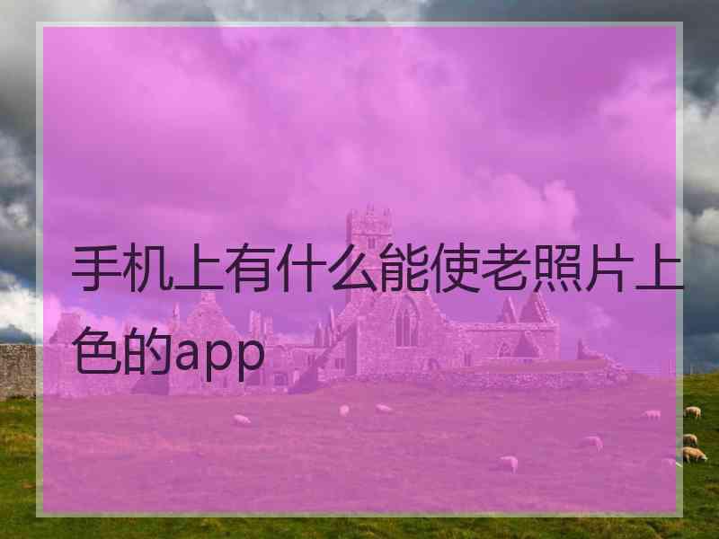 手机上有什么能使老照片上色的app