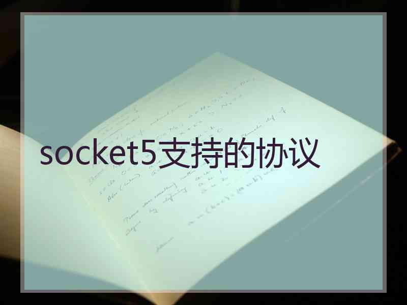 socket5支持的协议