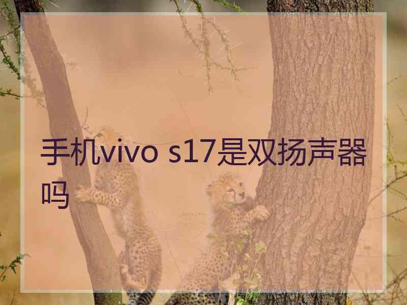手机vivo s17是双扬声器吗