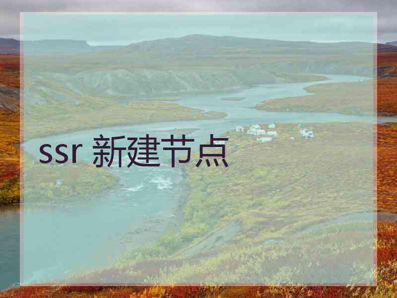 ssr 新建节点