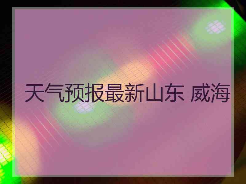 天气预报最新山东 威海