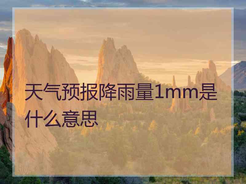 天气预报降雨量1mm是什么意思