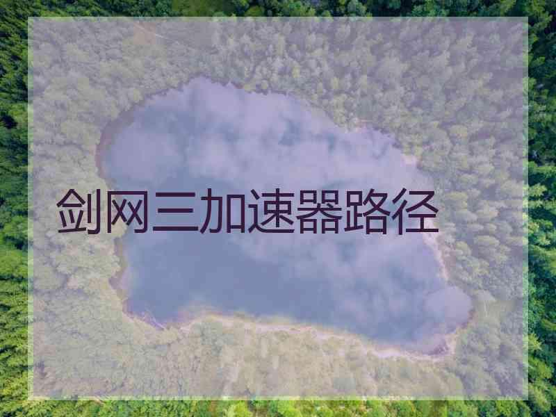 剑网三加速器路径