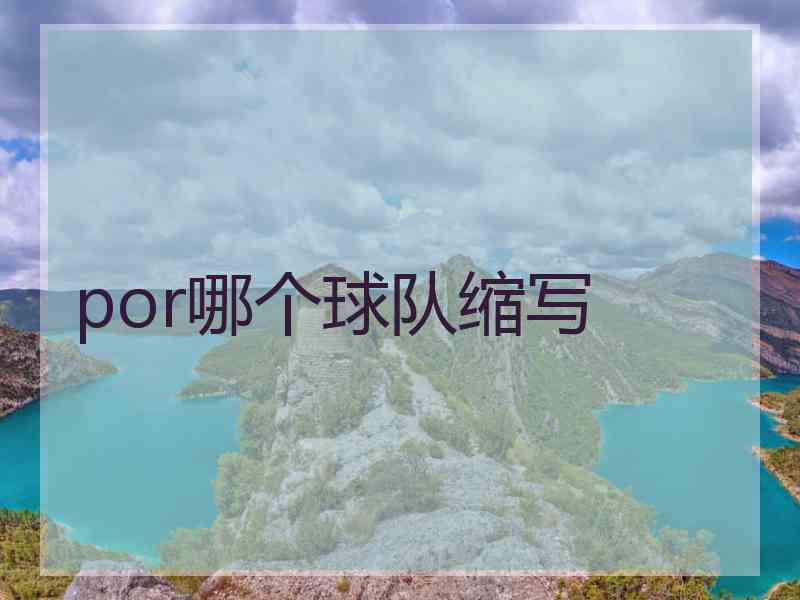 por哪个球队缩写