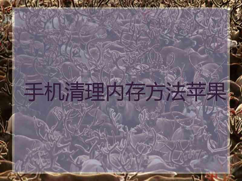 手机清理内存方法苹果