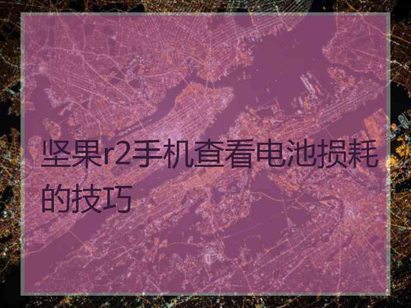 坚果r2手机查看电池损耗的技巧