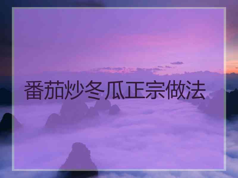 番茄炒冬瓜正宗做法